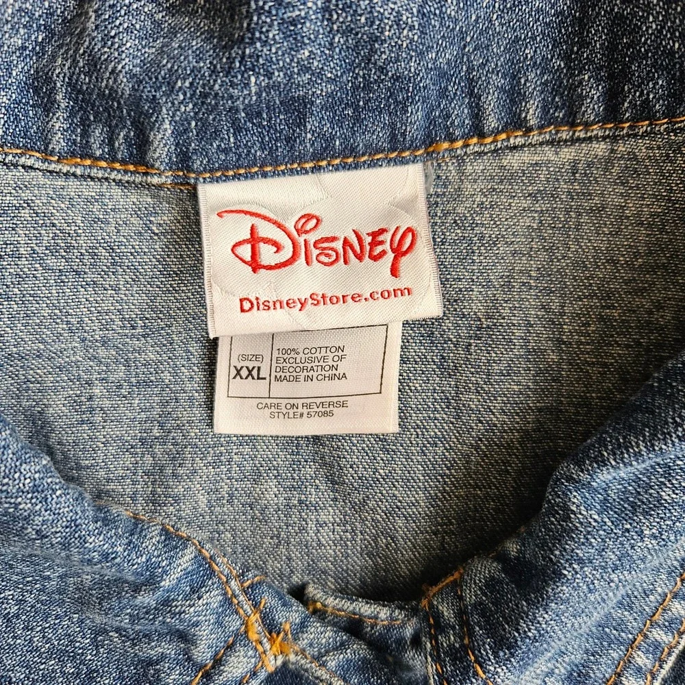 Disney Denim Jacket Mickey & Minnie Mouse Embroidered Jean Women XXL - Picture 2 of 12